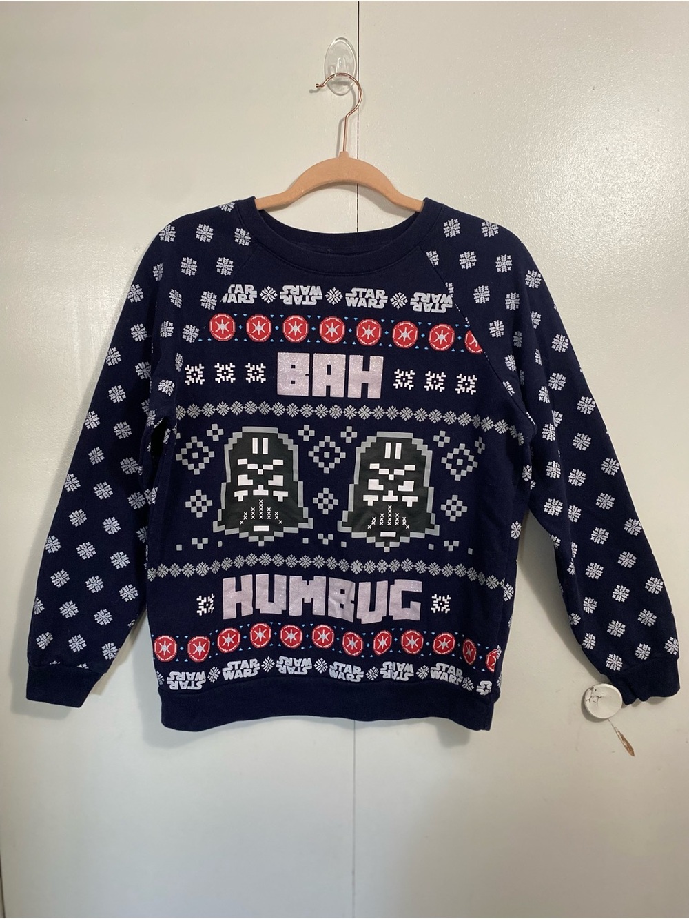 Star Wars Women’s Navy 'Bah Humbug' Holiday Sweater Size Medium